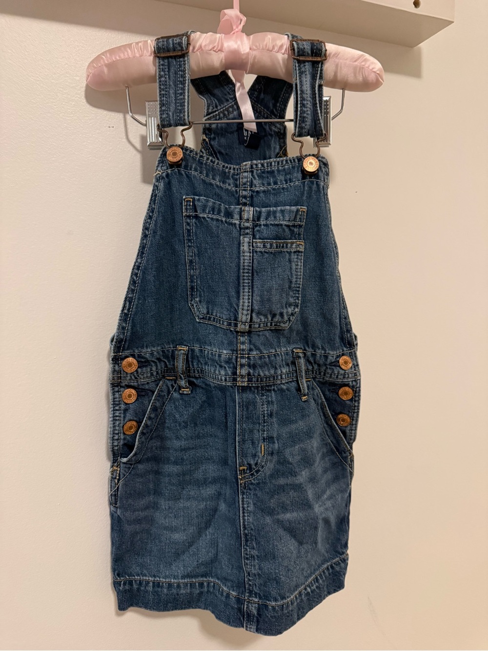 GAP Girls Denim Overall Dress in Blue